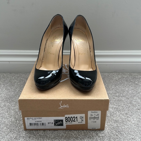 Christian Louboutin neofilo 120 black patent pumps- size 37.5 - Picture 1 of 10